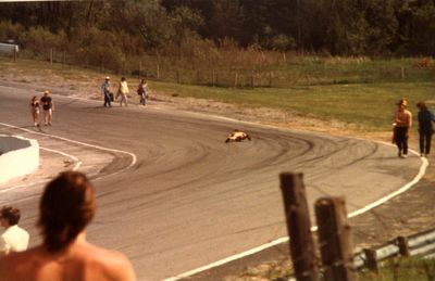 Corner 2 at Mosport
Corner 2 at Mosport. People used to walk the track and in this case a guy was riding a skateboard on it after the races.

Photo Credit: Dave Mueller
Keywords: Mosport